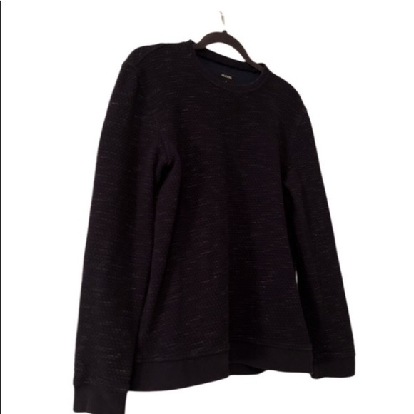 Alfani Slim Mens Sweater Blue Crewneck Textured SpaceDye Gray White Long Sleeve - Picture 3 of 6